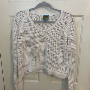 C & C California white crotchet crop sweater. EUC